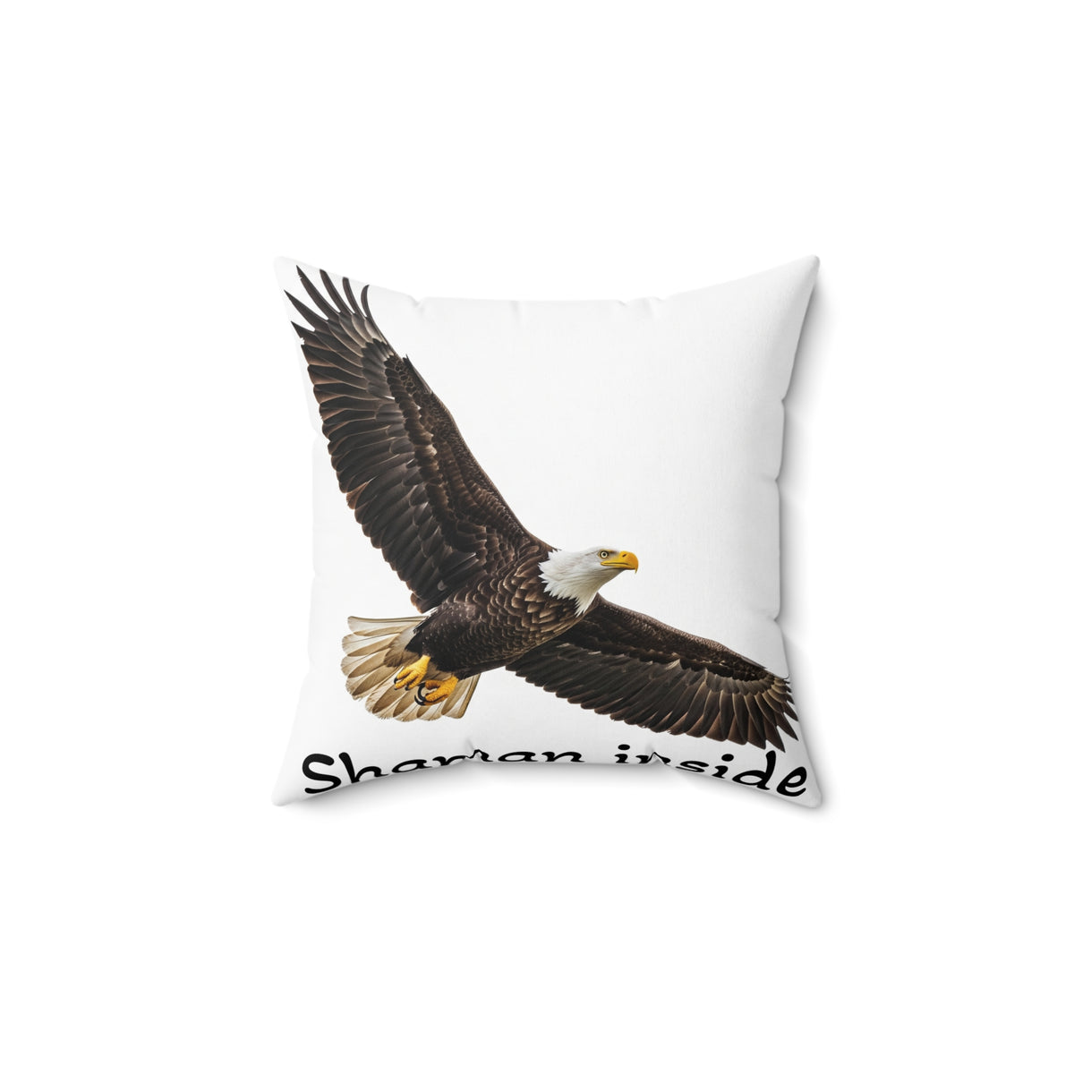 Cuscino quadrato in poliestere filato con aquila calva, decorazione per la casa, regalo per amanti degli uccelli, cuscino con fauna selvatica, decorazione serenità naturale, complemento d'arredo per soggiorno
