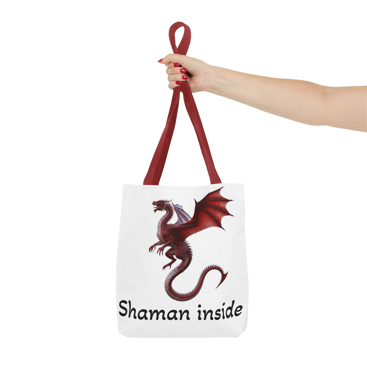 Tote — 'Shaman Inside' Red Dragon All-Over Print Tote Bag