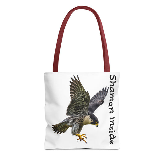 Peregrine Falcon 'Shaman Inside' Graphic Tote Bag