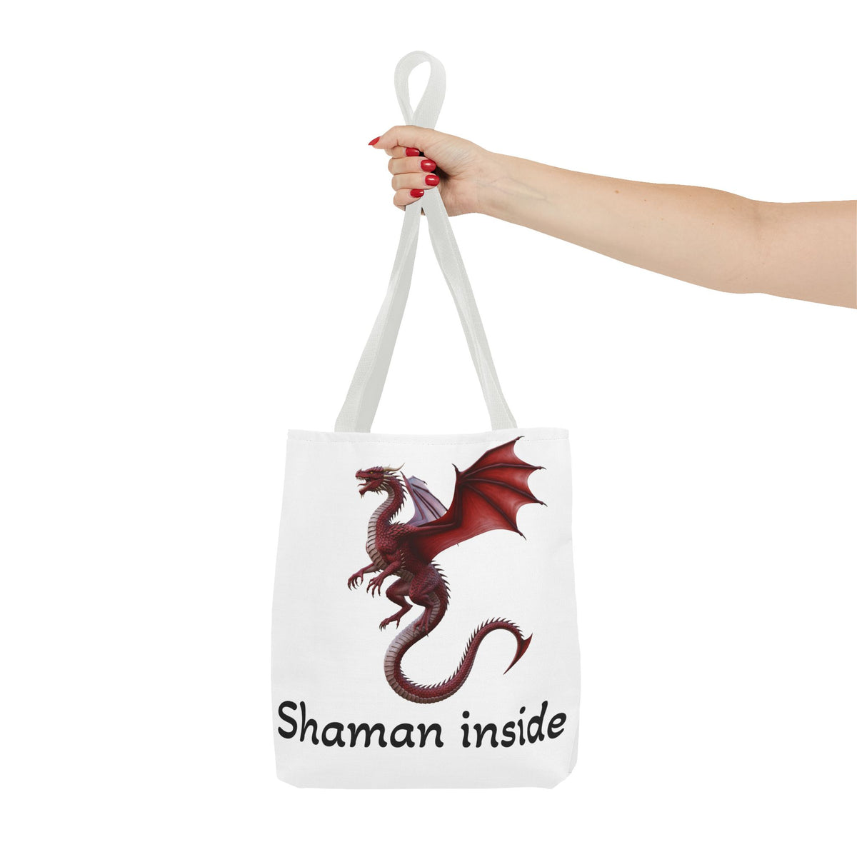 Tote — 'Shaman Inside' Red Dragon All-Over Print Tote Bag