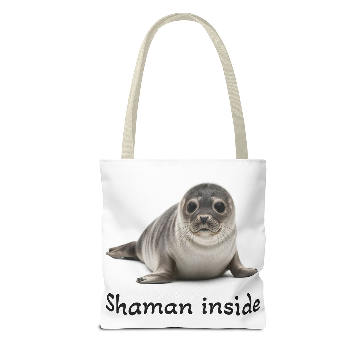 Borsa tote Shaman Inside Seal — Stampa con animale spirituale carino