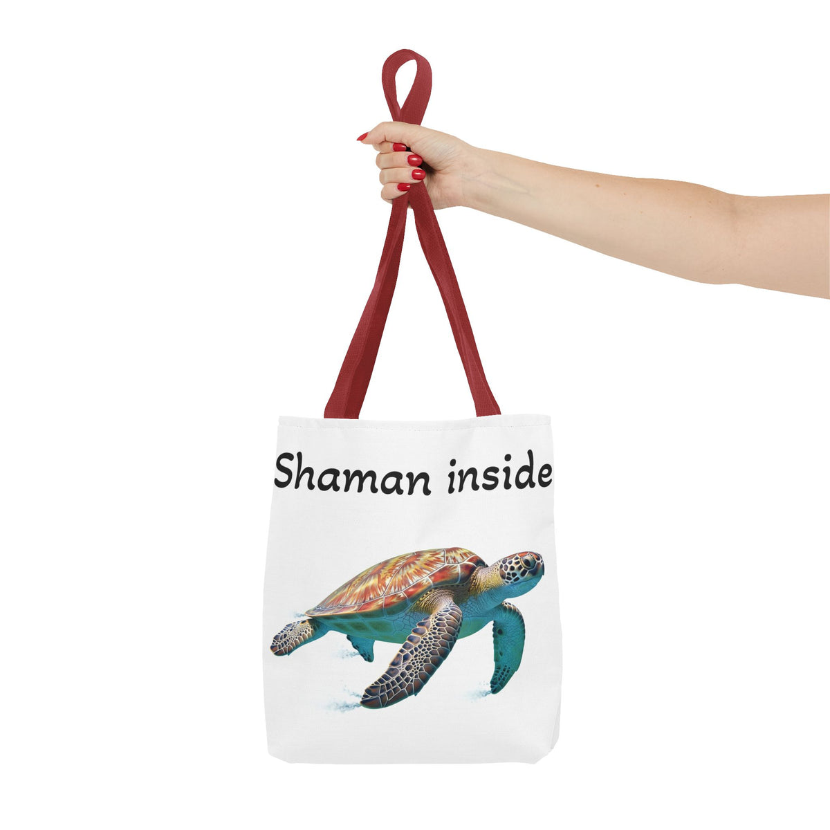 Shaman Inside Sea Turtle Tote Bag — Spiritual Beach Canvas Tote