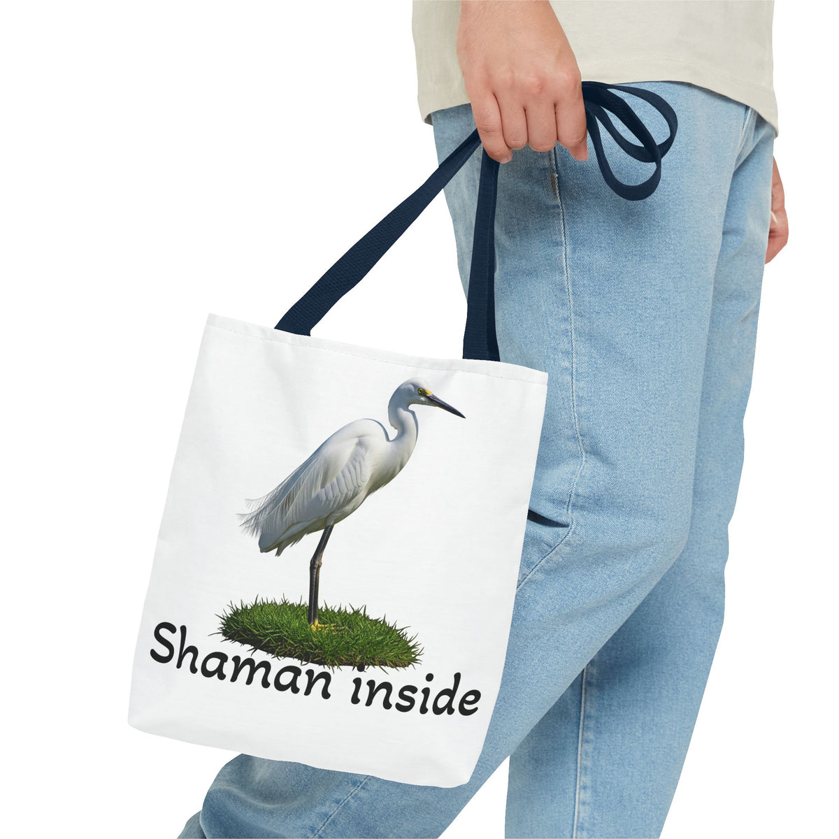 Heron 'Shaman Inside' Tote Bag — Spiritual Wildlife Canvas Tote