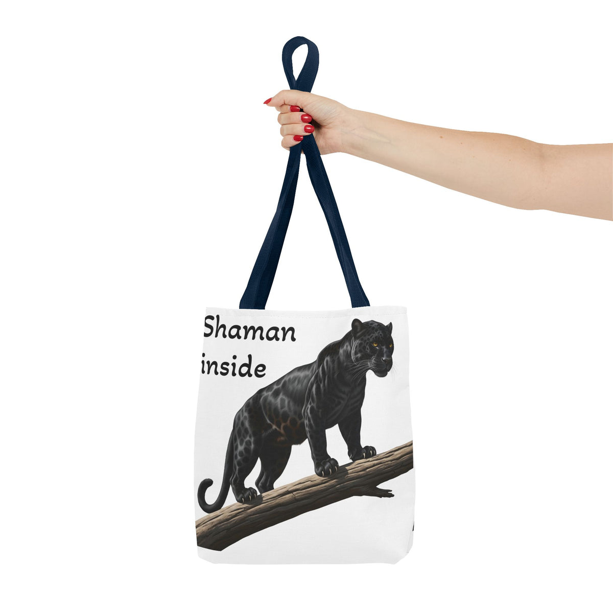 Shaman Inside Tote Bag — Black Panther Spirit Animal Canvas Tote