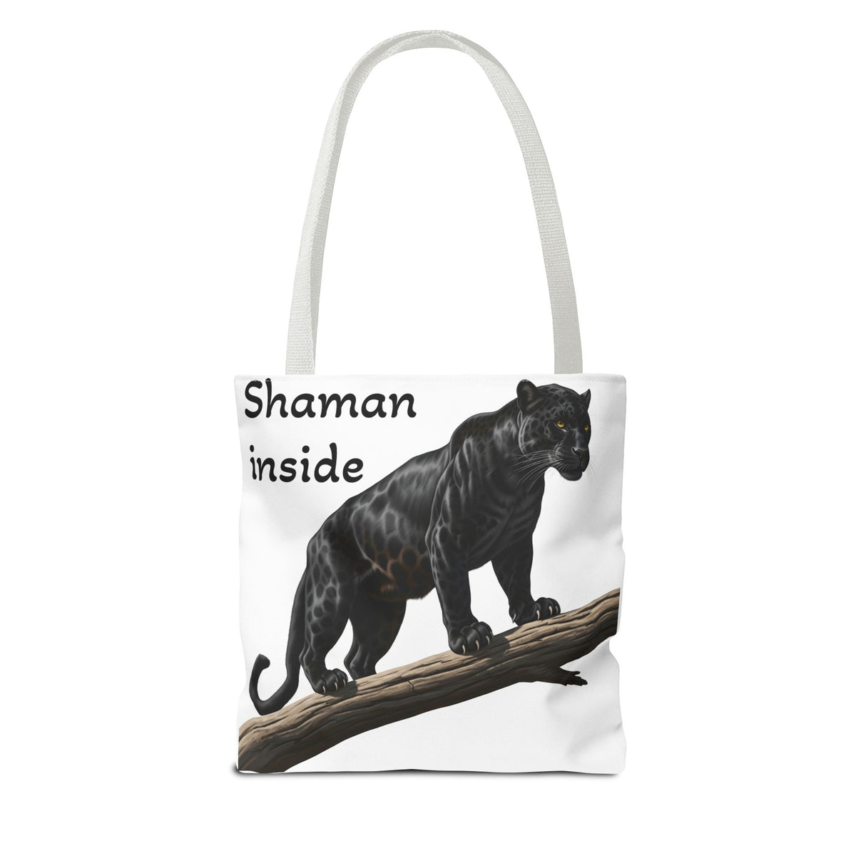 Shaman Inside Tote Bag — Black Panther Spirit Animal Canvas Tote
