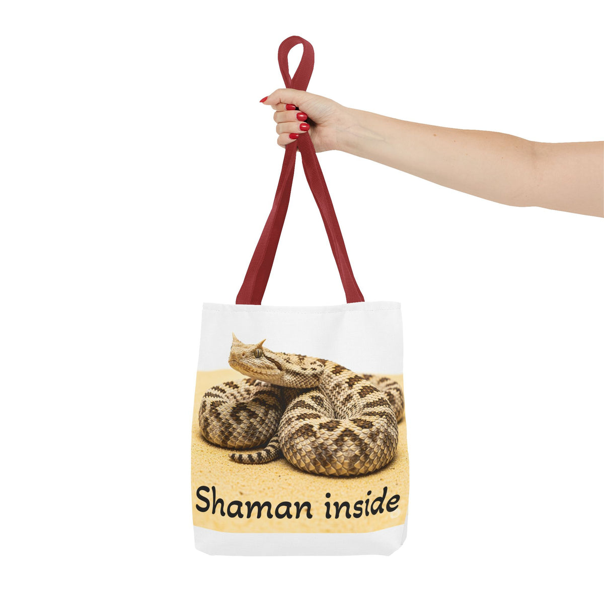 Borsa Tote Shaman Inside Aspis — Borsa Tote con stampa all-over di serpente spirituale