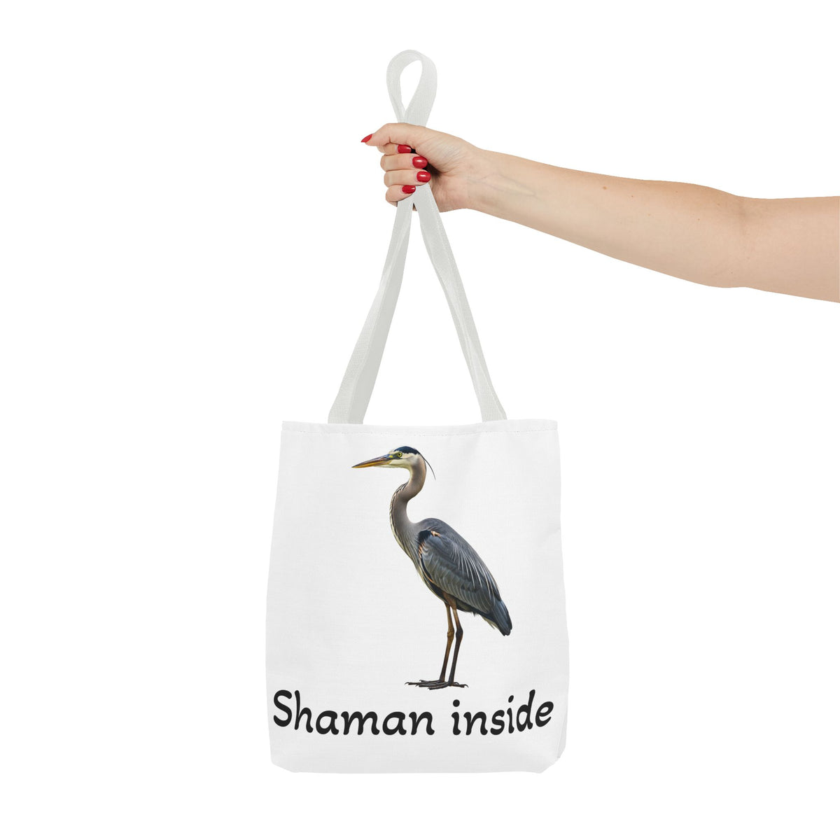 Heron 'Shaman Inside' Tote Bag — Spiritual Wildlife Canvas Tote