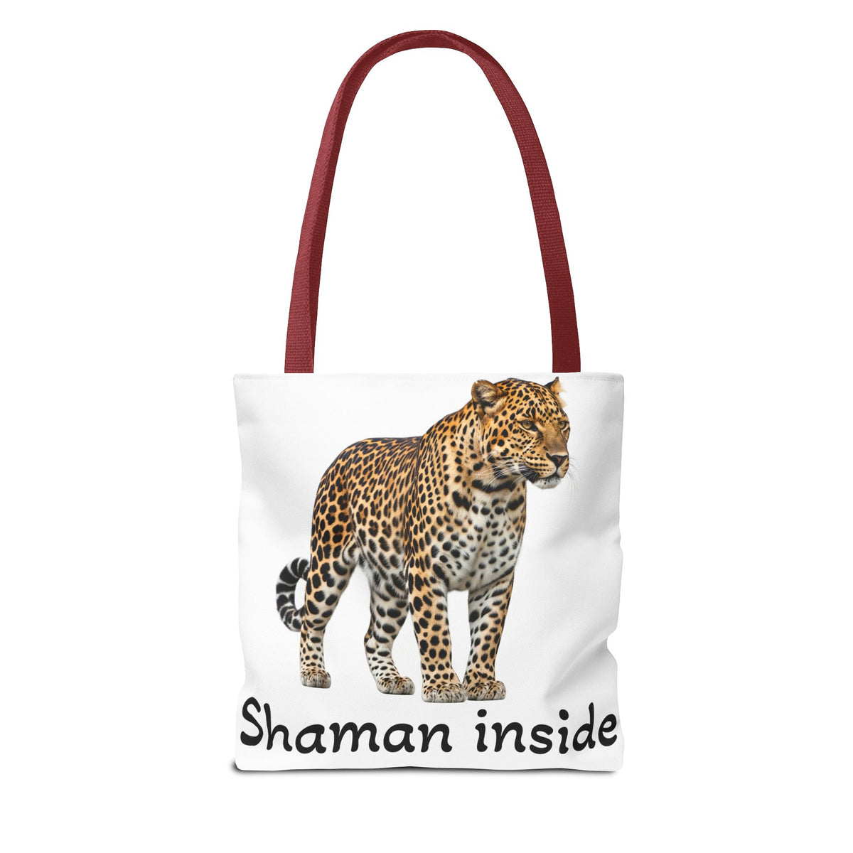 Leopard 'Shaman Inside' Tote Bag — Spiritual Animal Print Shopper