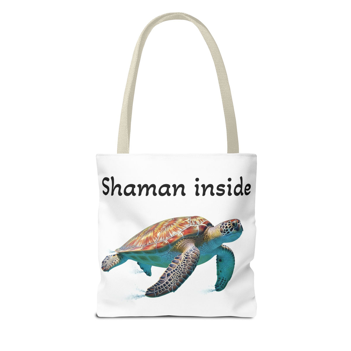 Shaman Inside Sea Turtle Tote Bag — Spiritual Beach Canvas Tote