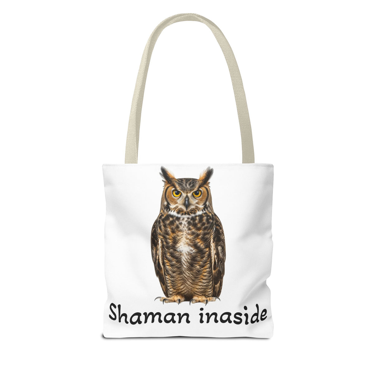 Borsa tote Shaman Inside Owl — Borsa da mercato ecologica in stile boho, stregoneria spirituale