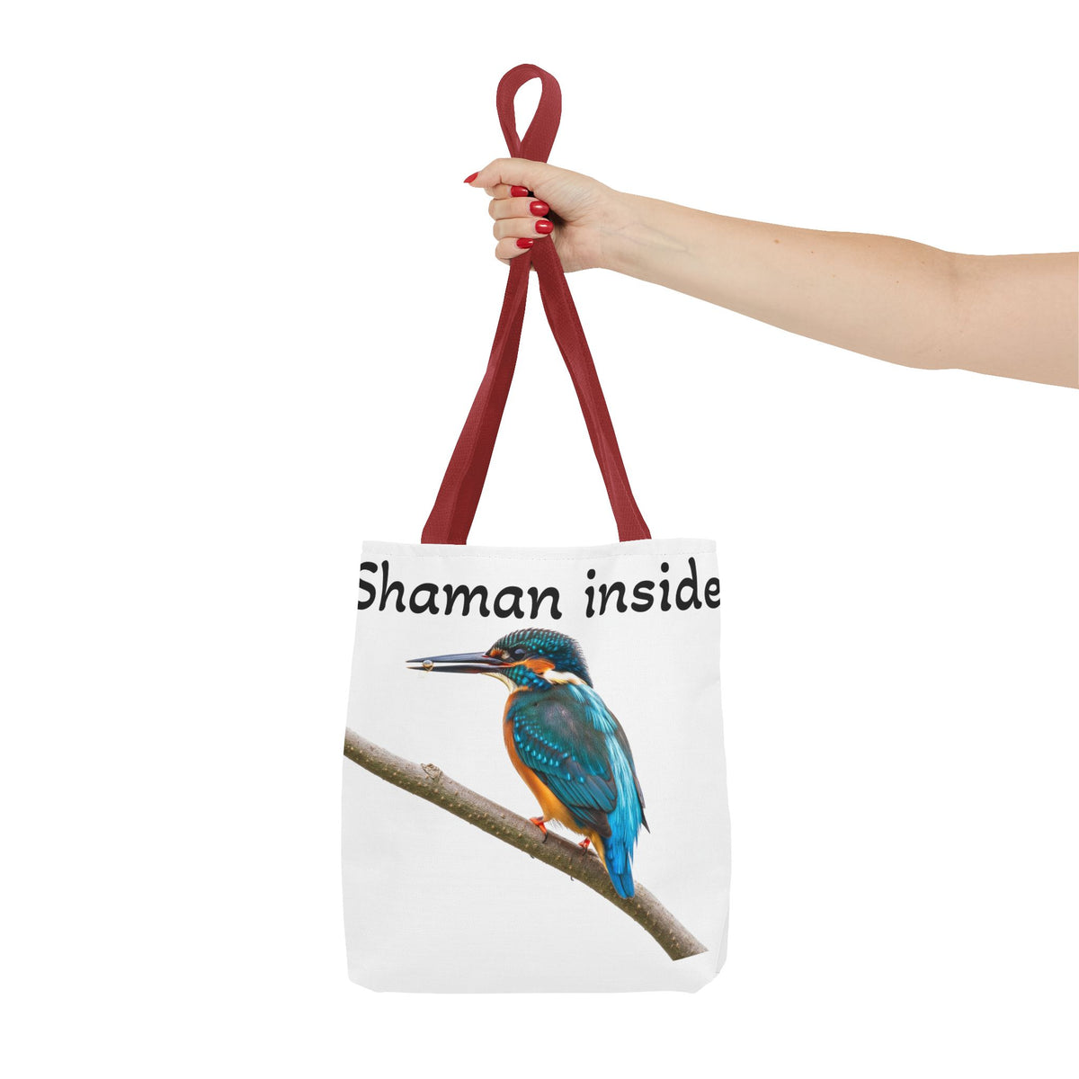 Tote Bag — Borsa shopper illustrata con martin pescatore "Shaman Inside"