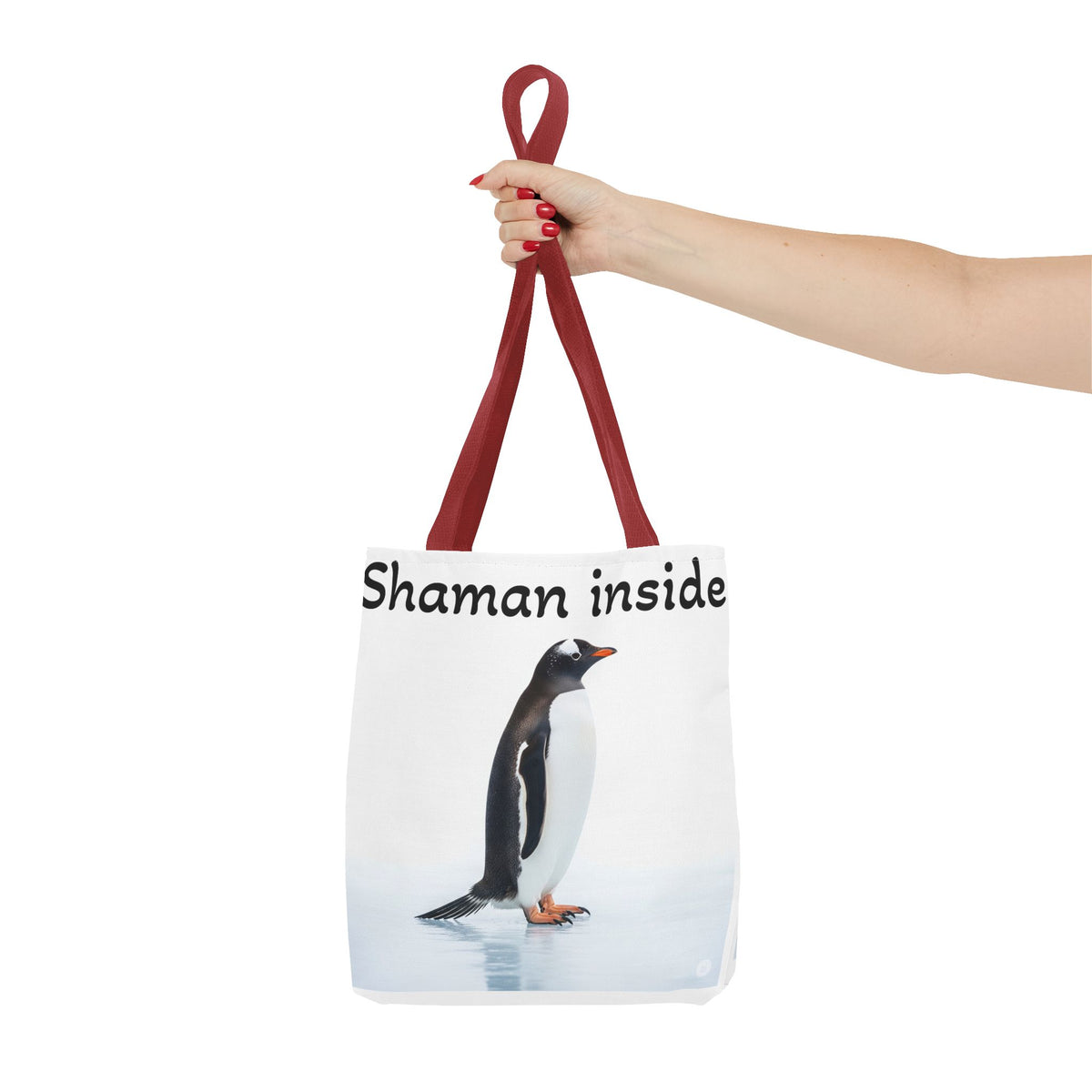 Shaman Inside Penguin Tote Bag – Spiritual Wildlife AOP Reusable Tote