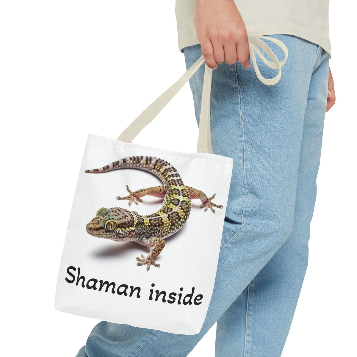 Tote — 'Shaman Inside' Gecko Graphic Tote Bag