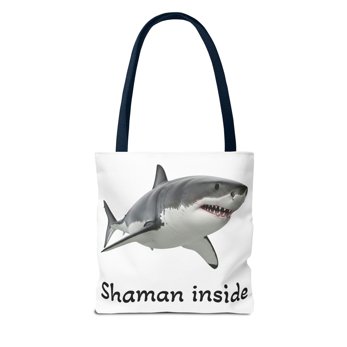 Shaman Inside Shark Tote Bag — Funny Spiritual Ocean Animal Tote