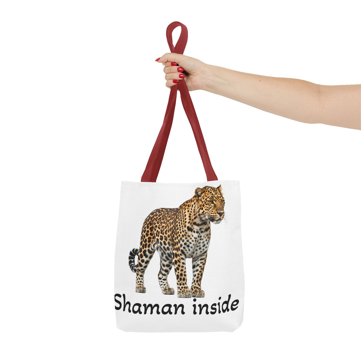 Leopard 'Shaman Inside' Tote Bag — Spiritual Animal Print Shopper