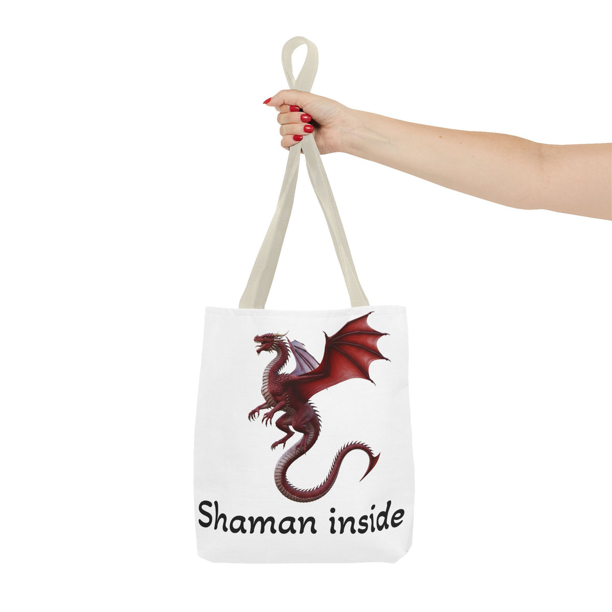 Tote — 'Shaman Inside' Red Dragon All-Over Print Tote Bag