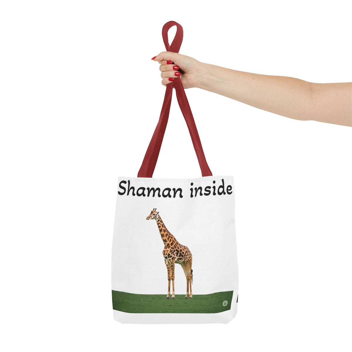 Borsa tote Giraffa Sciamano interiore – Tote bag con stampa all-over di animale spirituale