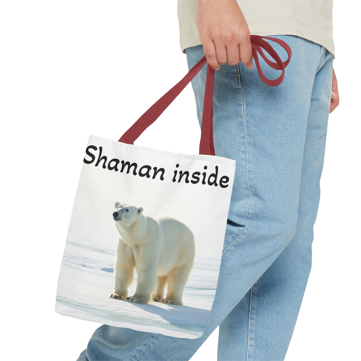Borsa Tote Shaman Inside – Shopper con natura spirituale di orso polare
