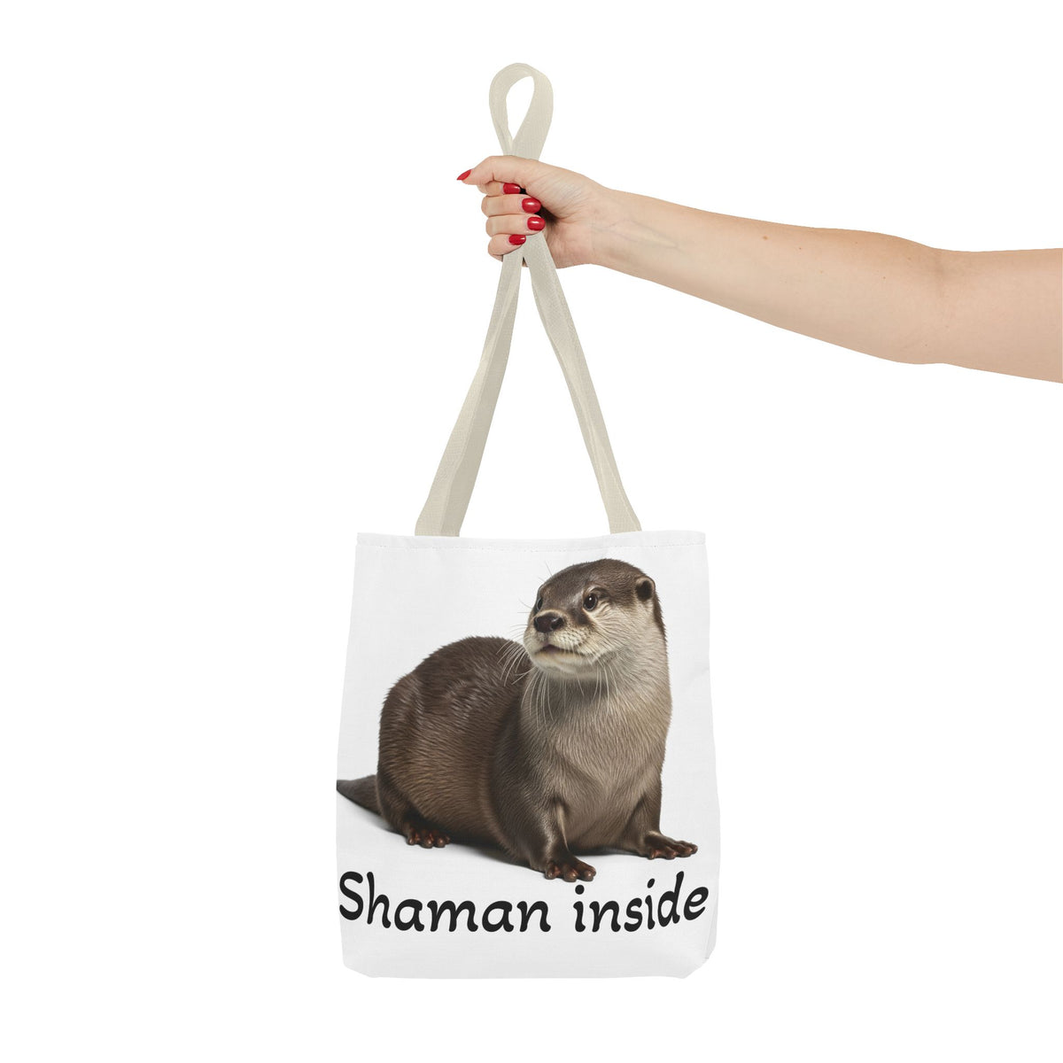 Borsa shopper "Shaman Inside" con lontra - Simpatica borsa boho con animali