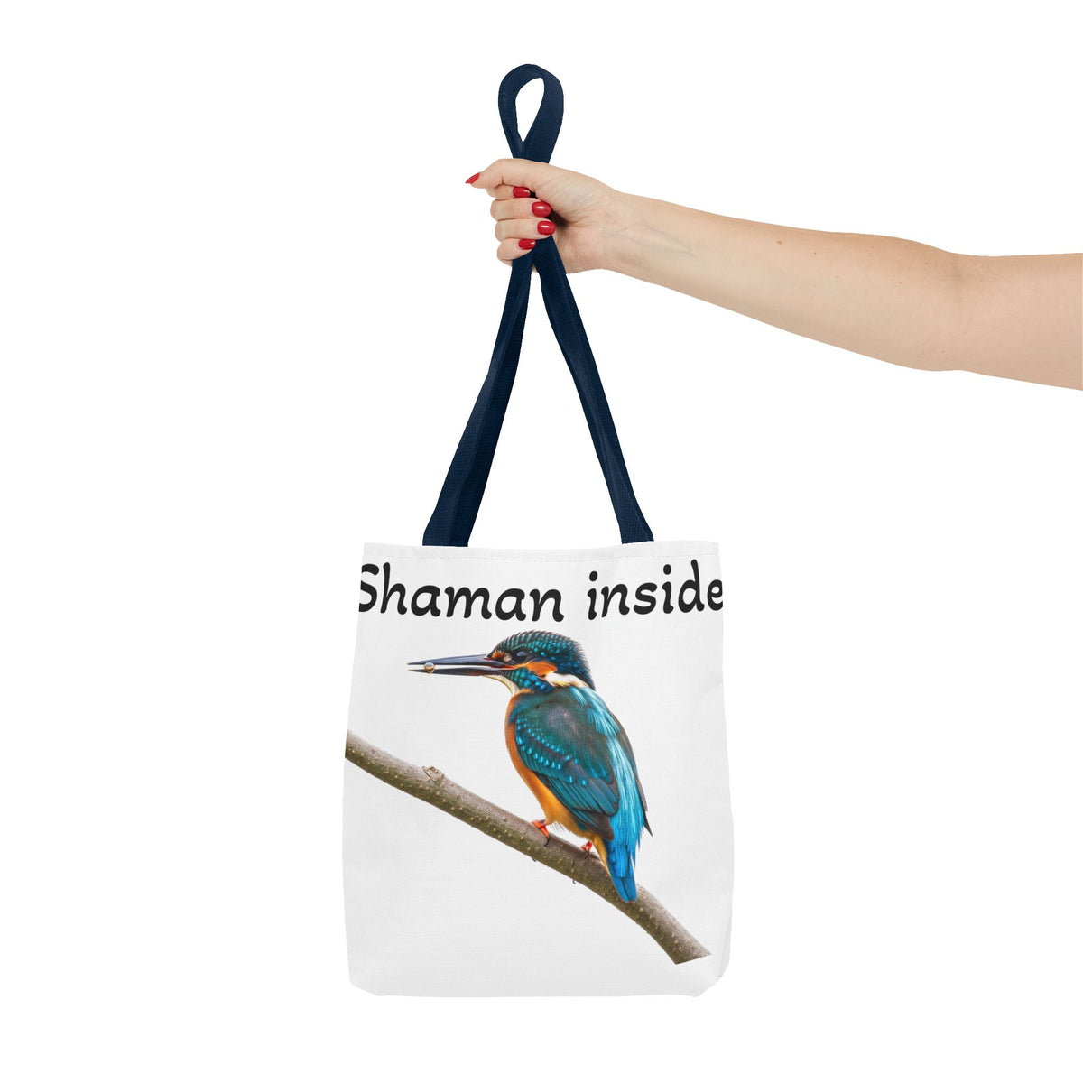 Tote Bag — Borsa shopper illustrata con martin pescatore "Shaman Inside"